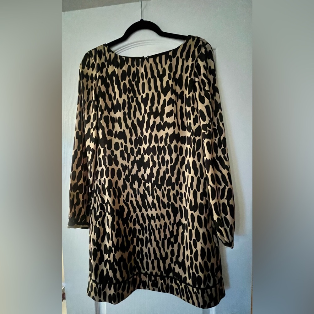 LOFT Animal Print Dress Black and Tan